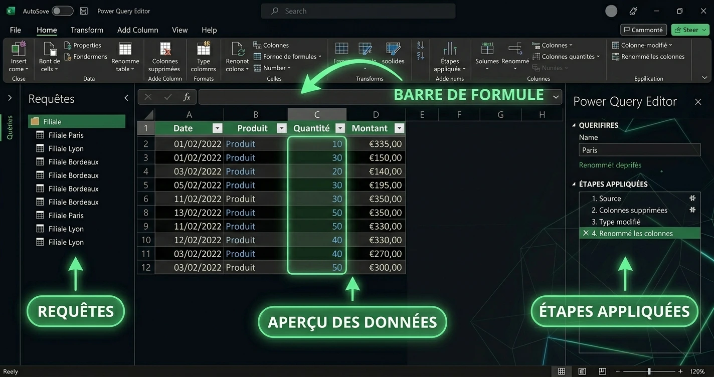 Power Query Excel automatisation des données