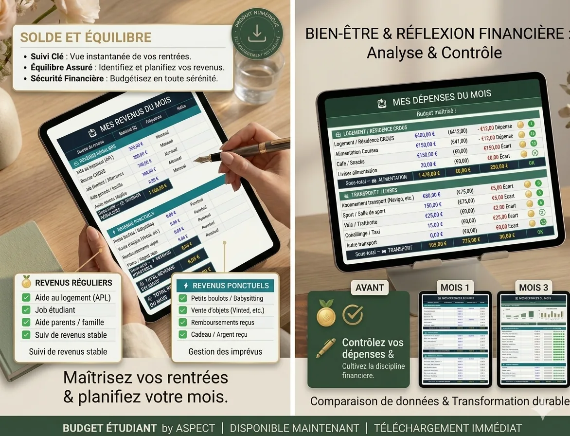 Pack Excel Étudiant Outils Excel personnalisés révisions et organisation