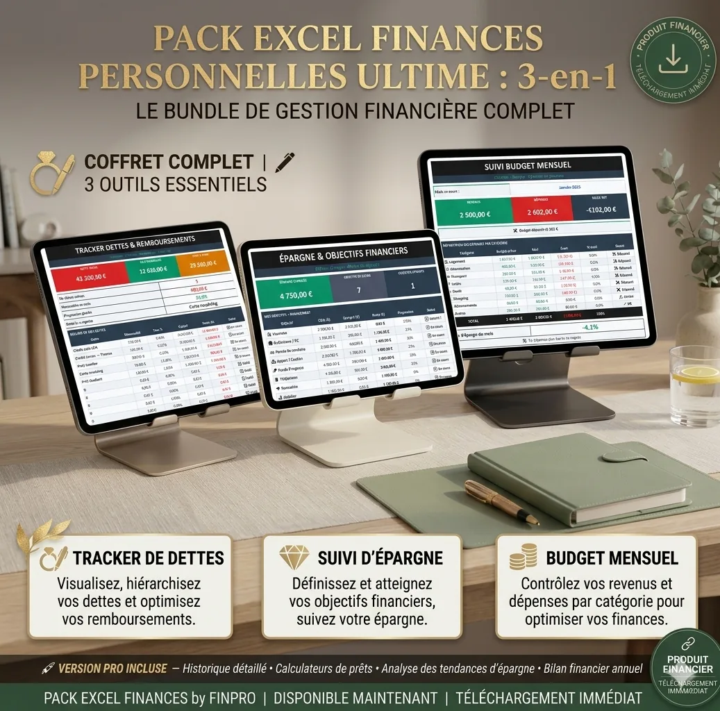 Pack Finance Excel Simple Budget et suivi financier personnel automatisé